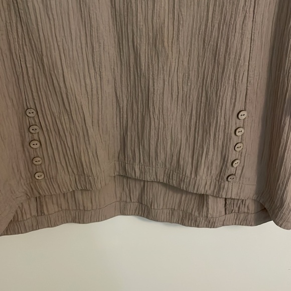 Soft Surroundings Oceo Gauze Tunic Top Pebble Taupe - Picture 5 of 7